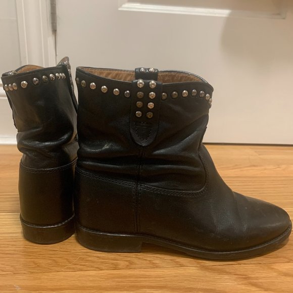 ISABEL MARANT 'CRISI' STUDDED LEATHER ANKLE BOOTS - Picture 2 of 7